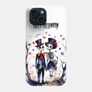 Happy Halloween: Halloween Skeletons in Love 2 Phone Case