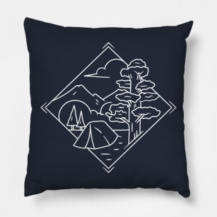 camping in the forest Pillow