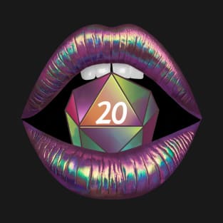 DND Lips with Dice D20 D&D T-Shirt