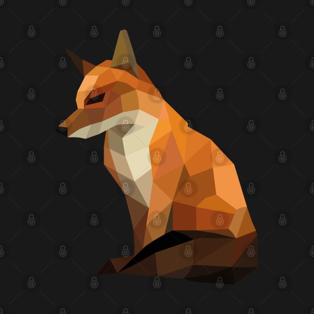 Geometric Orange Fox by shaldesign