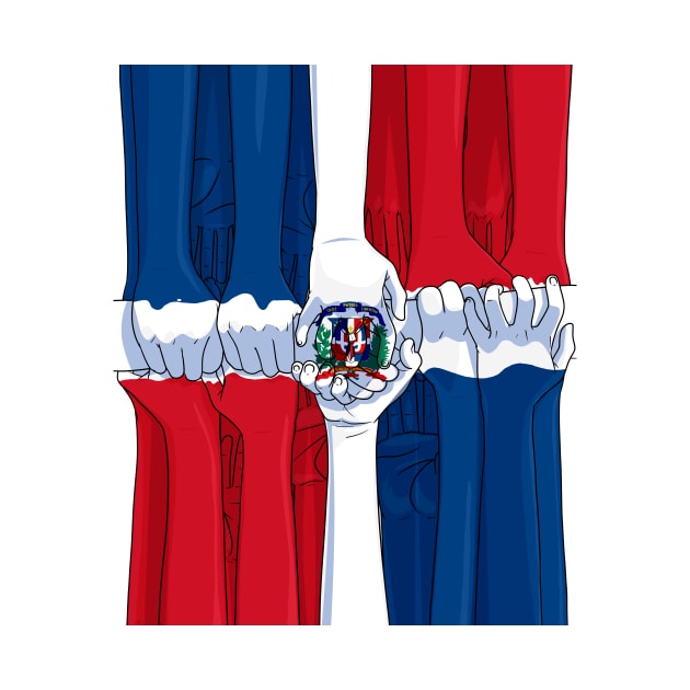 Dominican Republic Hands Dominicano Pride DR Flag by Noseking