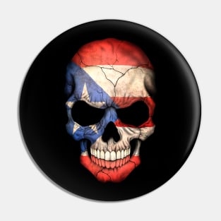 Puerto Rican Flag Skull Pin