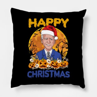 Anti Joe Biden Funny Halloween Happy Christmas Santa Hat Pillow