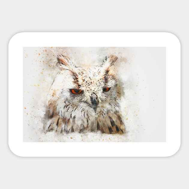 Bird Owl Animal Art Abstract Owl Art Sticker Teepublic Uk