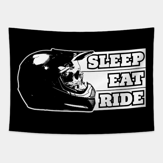 Sleep Eat Ride Tapestry by futiledesigncompany