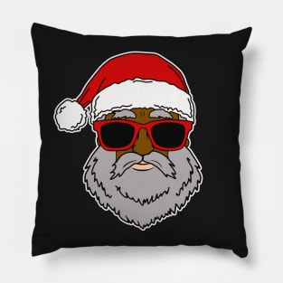 Cool Christmas Black Gray Beard Santa Claus Pillow
