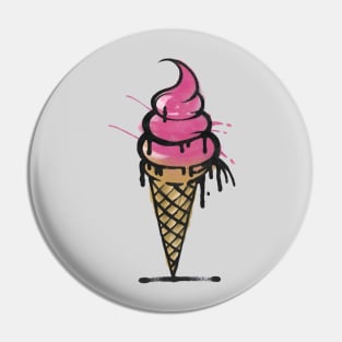 Graffiti Street Art Ice Cream Cone Pin