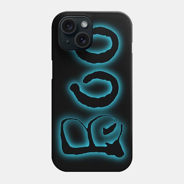 Glowing Blue Neon Boo Phone Case by gkillerb