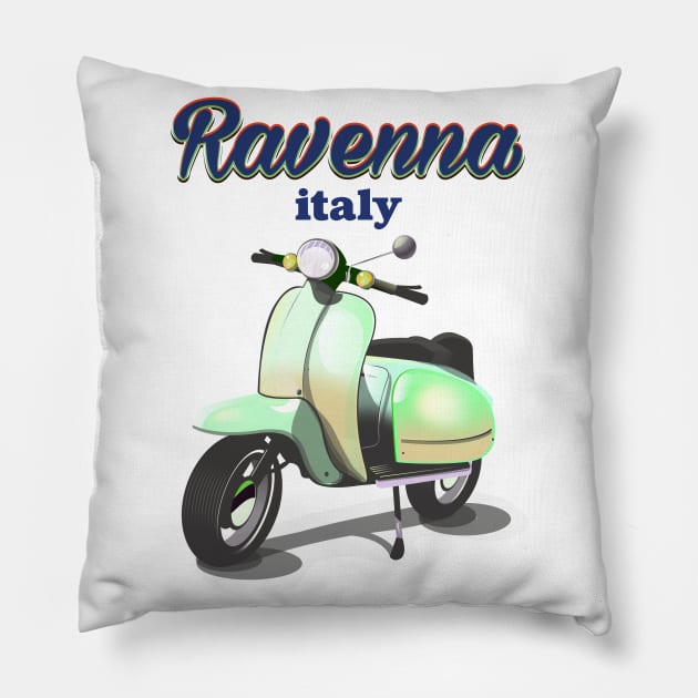 Ravenna Italy vintage Travel poster Pillow by nickemporium1