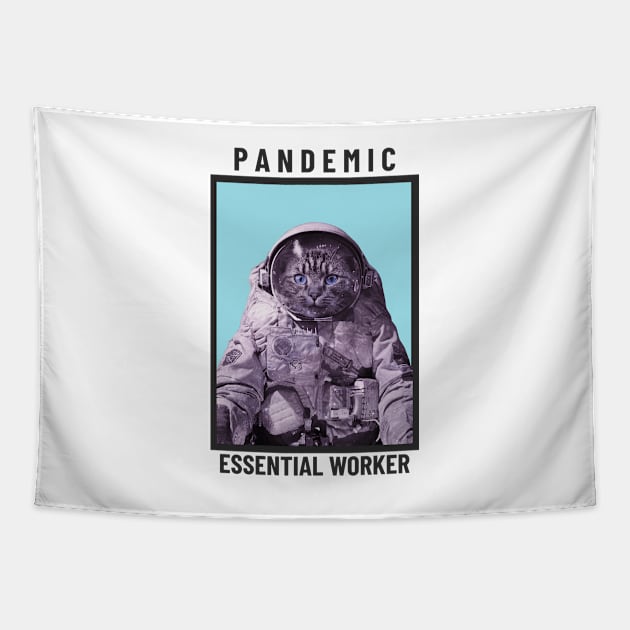 Pandemic Essential Worker Cat Tapestry by Ferrazi