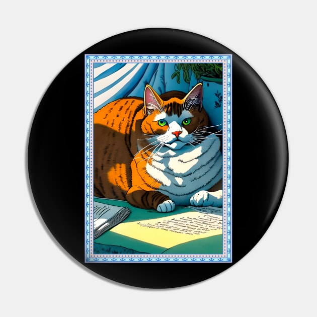 Funny Lazy Bored Cat Pin by Cheeky BB