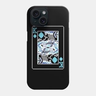 King of Diamonds Pixel Art Bright Negative Mode Phone Case