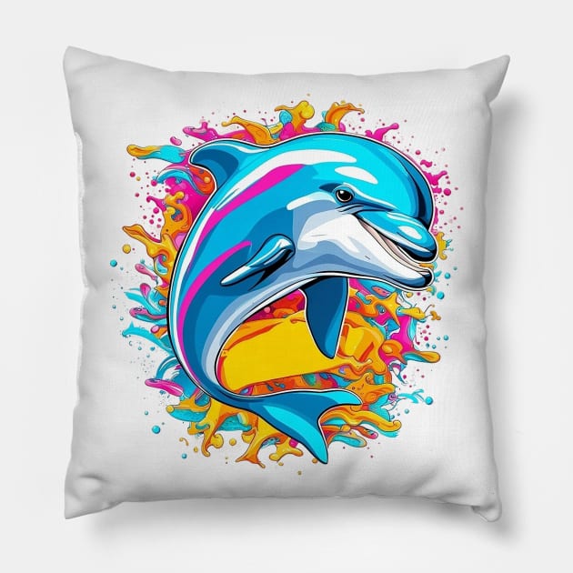 dolphin lover Pillow by designerhandsome