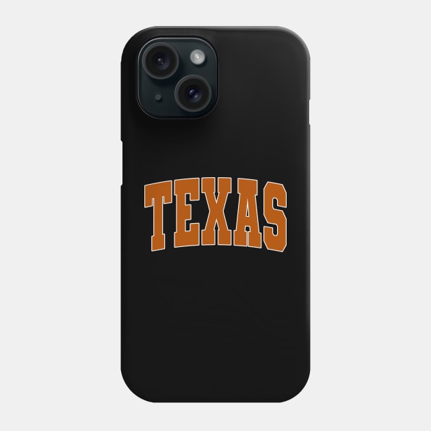 Texas - college university font letters text basketball baseball softball volleyball hockey football lover fan player christmas birthday gift for men women kids mothers fathers day dad mom vintage retro Phone Case by Fanboy04