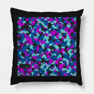 Purple Aqua Camouflage Pillow