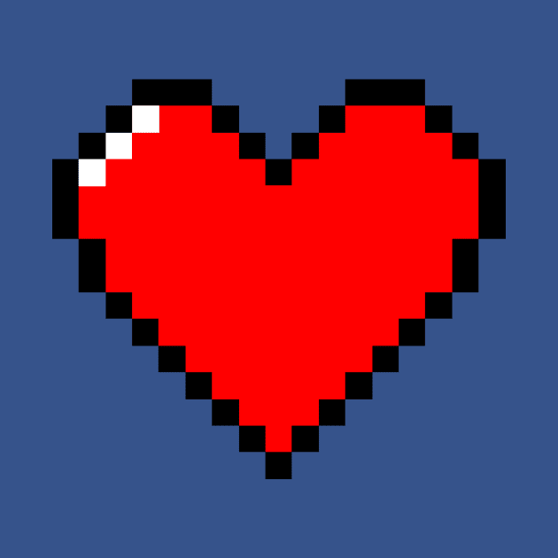 Pixelated gamer retro heart by Playfulfoodie