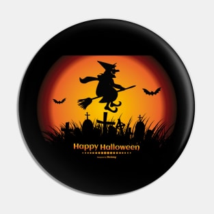 Halloween Witch overhead Pin