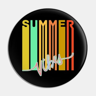 Summer Vibes Retro Design Pin