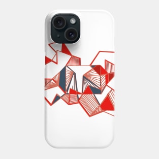 Red geo abstract paint lines Phone Case