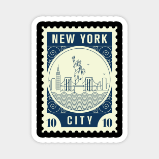 New York Stamp Design Magnet