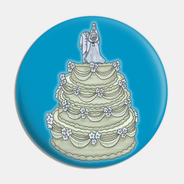 Haunted Wedding Cake Pin by tesiamarieart