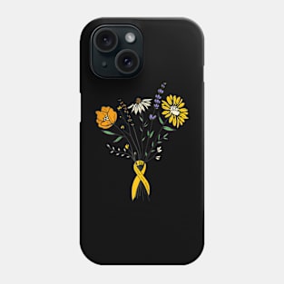 Childhood Cancer Awareness Gold Ribbon Wildflower Hippie Phone Case