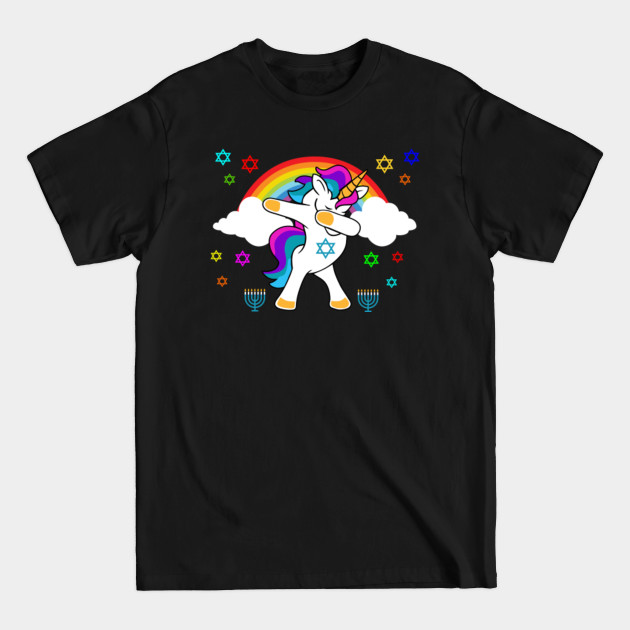 Discover Hanukkah Unicorn Dabbing Jew Chanukah - Hanukkah - T-Shirt