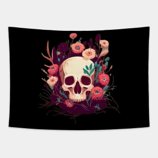 Flower skull Tapestry