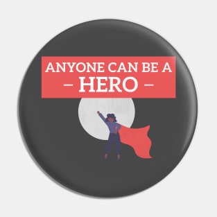 Abstract superhero woman red cape moon illustration Pin