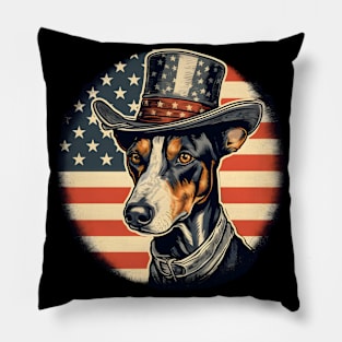 Patriotic Fox Terrier Pillow