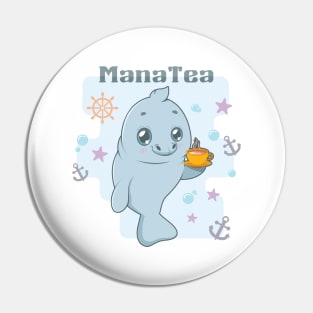 ManaTea pun design Pin