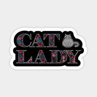 Cat Lady Hearts Dashed Magnet