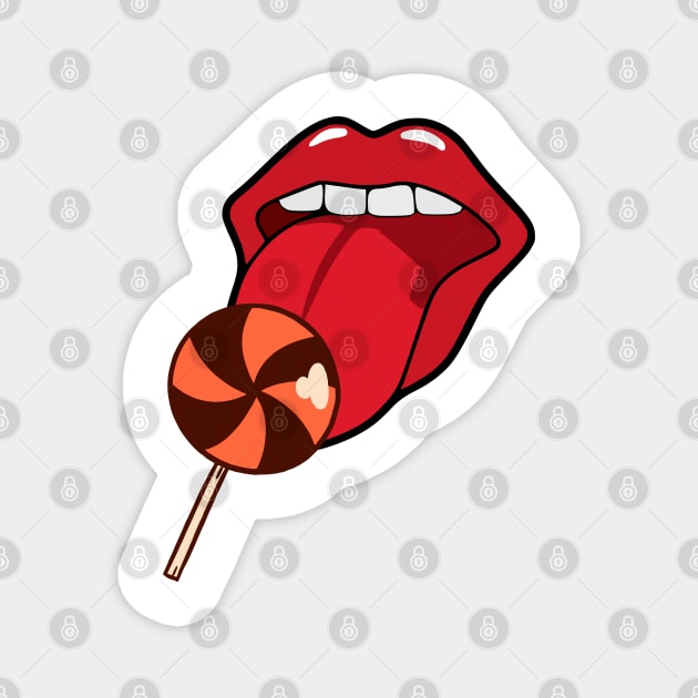 Lolipop Red Lips Magnet by BiancaEm