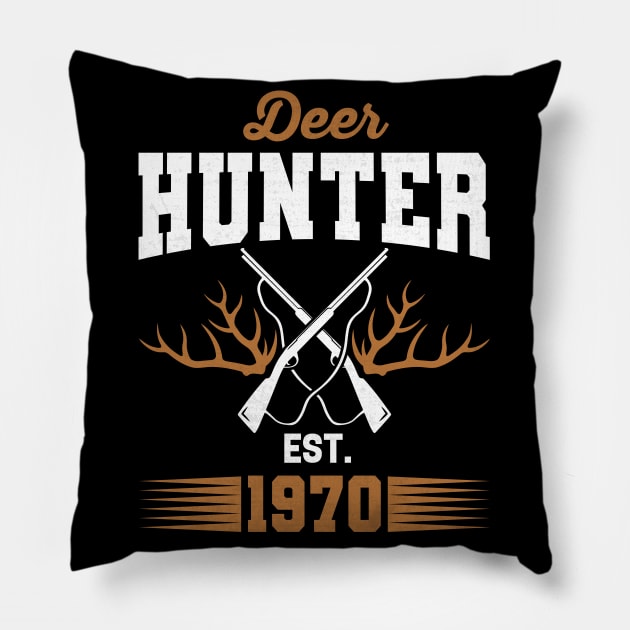 Gifts for 51 Year Old Deer Hunter 1970 Hunting 51th Birthday Gift Ideas Pillow by uglygiftideas