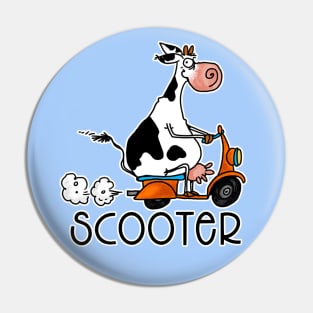 Scooter Cow Pin