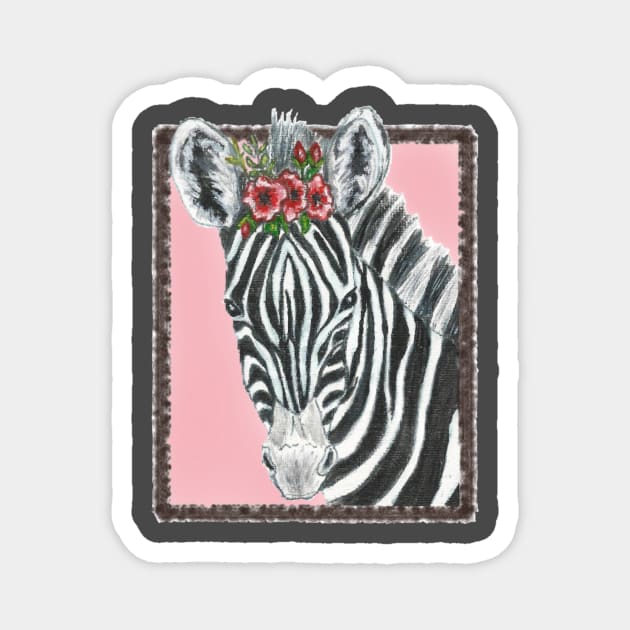 Baby Zebra Magnet by Round-m-up