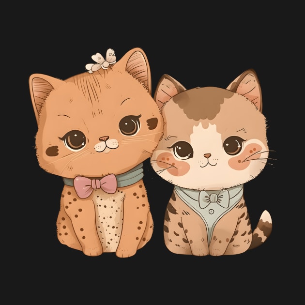 Cute cat couple by UniqueMe