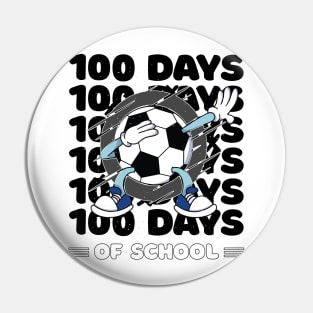 100 Days of school typography featuring a Dabbing Football #3 Pin