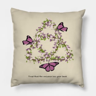 Triquetra Trinity Floral Symbol Pillow