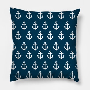 Nautical Blue Anchors Pillow