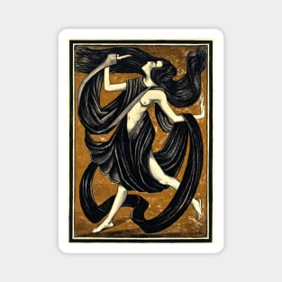 Dream Dancer, Woman Draped in Black 1919 Henk Schilling Magnet