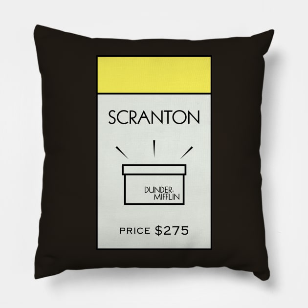 Scranton Property Card Pillow by huckblade