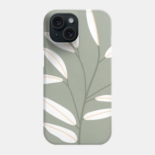 Mid Century Modern Artwork, Plant Leaves, Sage Green 1 Phone Case