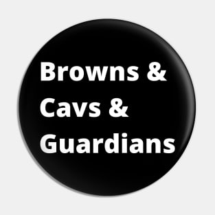 Cleveland Guardians, Browns and Cavs T-Shirt Pin