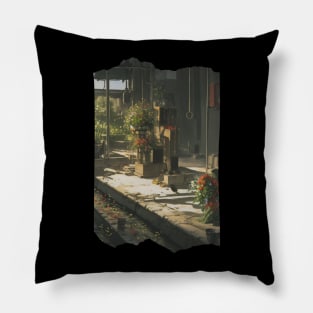Abandoned Flowershop Exterior - Dreamcore Diffusion Pillow