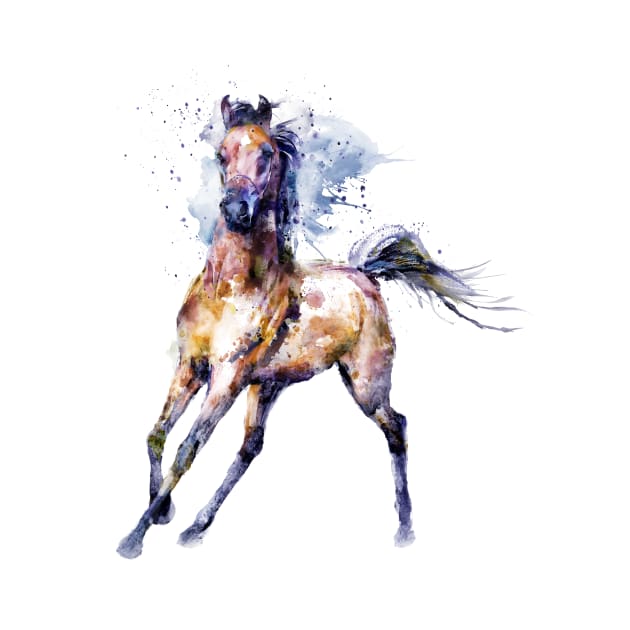 Watercolor Arabian Horse by Marian Voicu