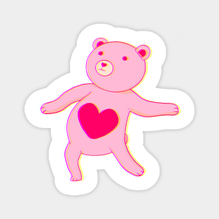 Pink dancing bear Magnet