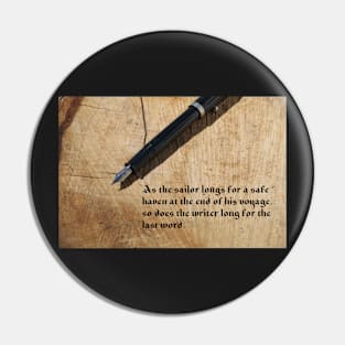 Illuminated Manuscript Writer's Quote Pin