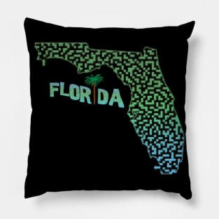 Florida State Outline Maze & Labyrinth Pillow