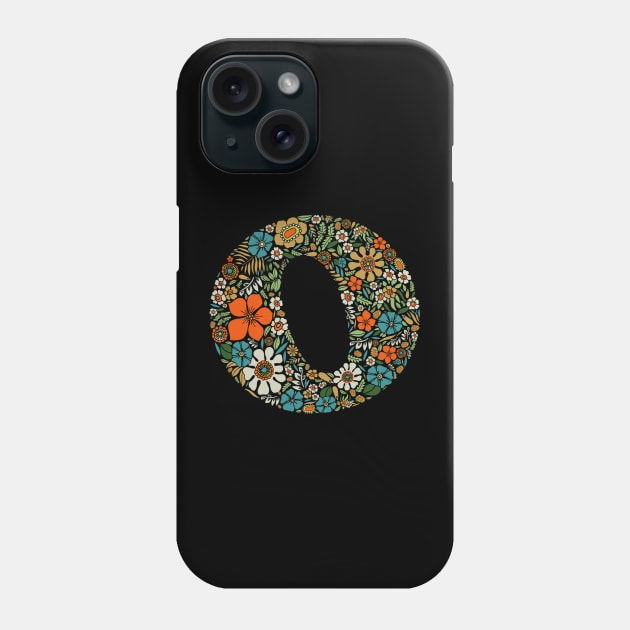 Hippie Floral Letter O Phone Case by zeljkica